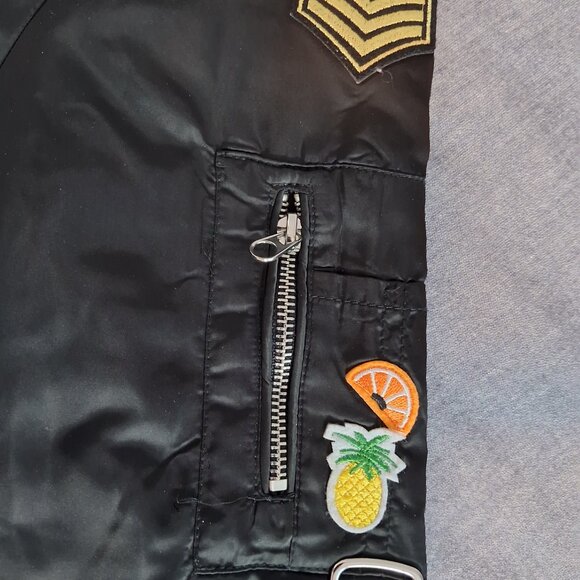 Indigo Rein Bomber Jacket with Patches 90s trending - Picture 5 of 13